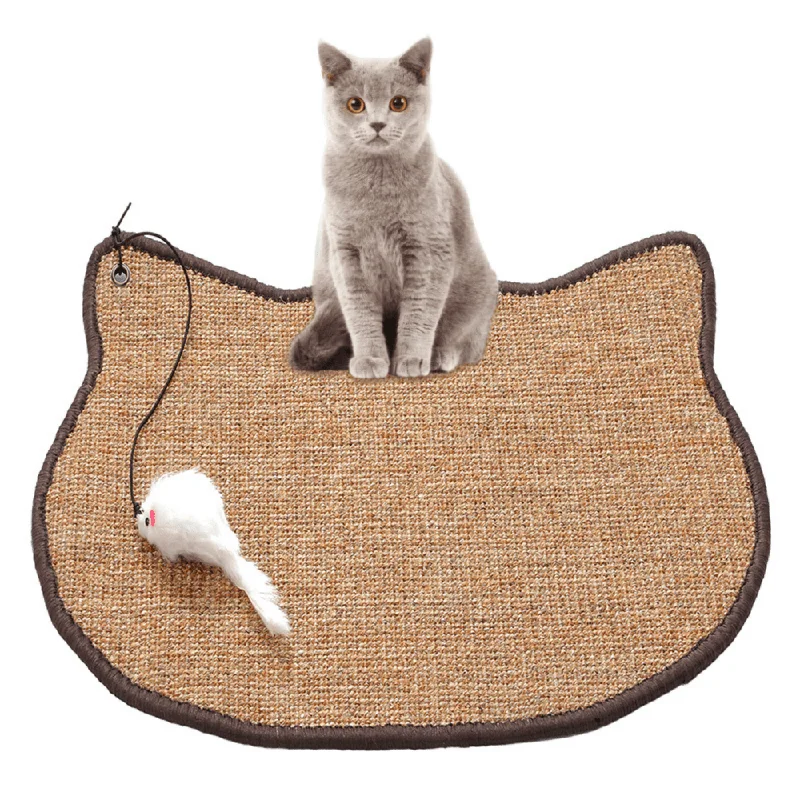 Cat Scratching Sisal Mat with Mouse Toy