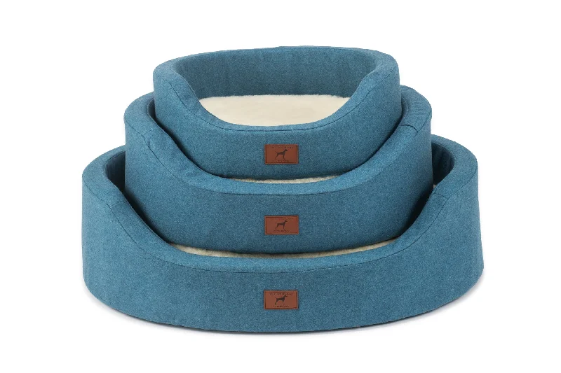 Cerulean Blue Oval Dog Bed