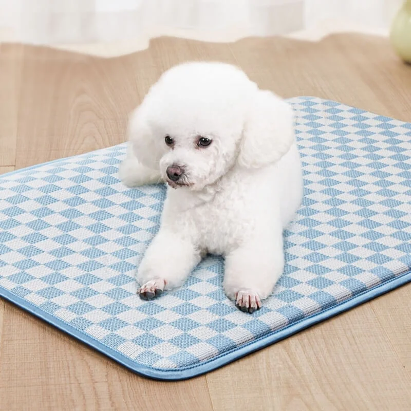 Checkerboard Ice Silk Dog Cooling Sleeping Mat