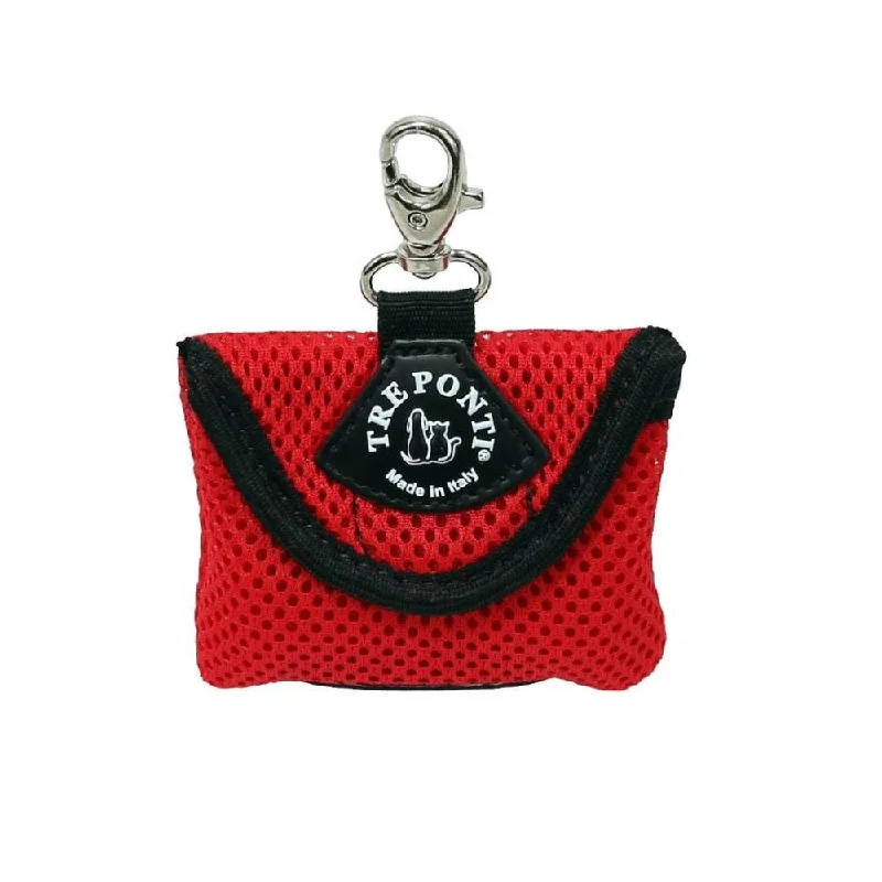 Tre Ponti Mesh Dog Poop Bag Holder, Red