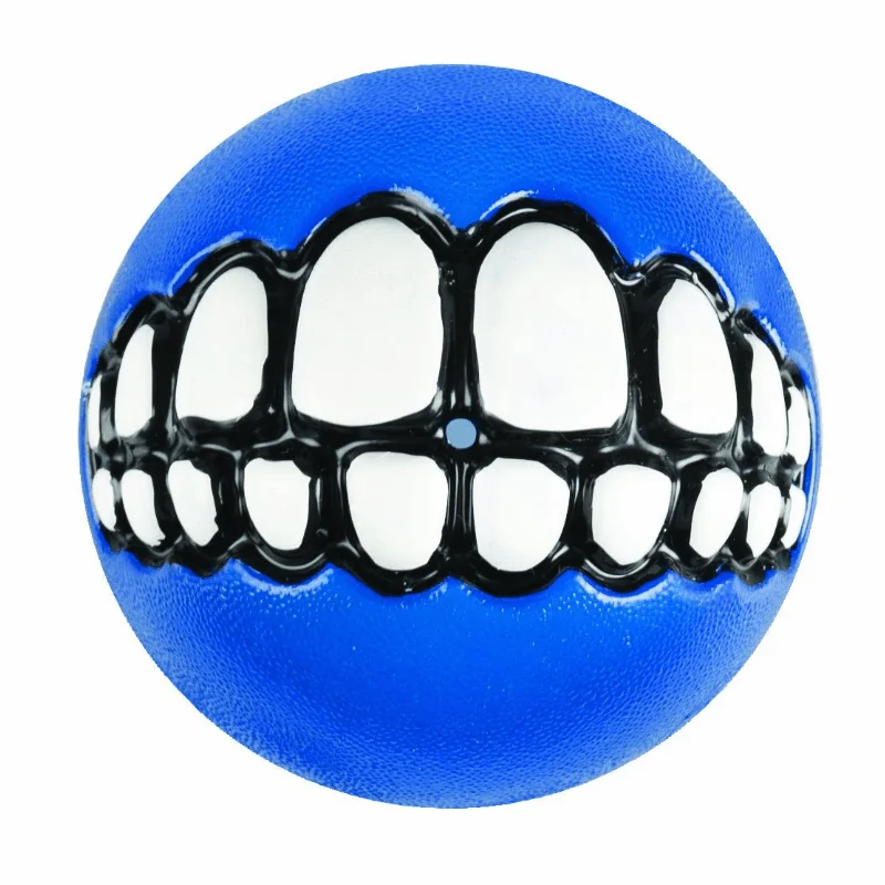 Rogz Grinz Dog Ball Toy, Blue