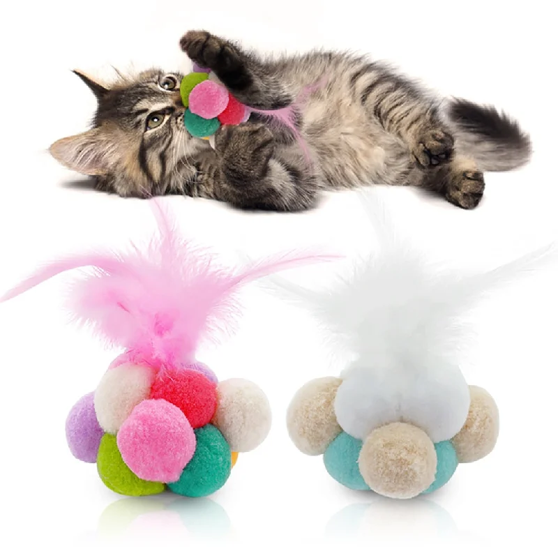 1 Piece Creative Cute Plush Ball Faux Feather Bell