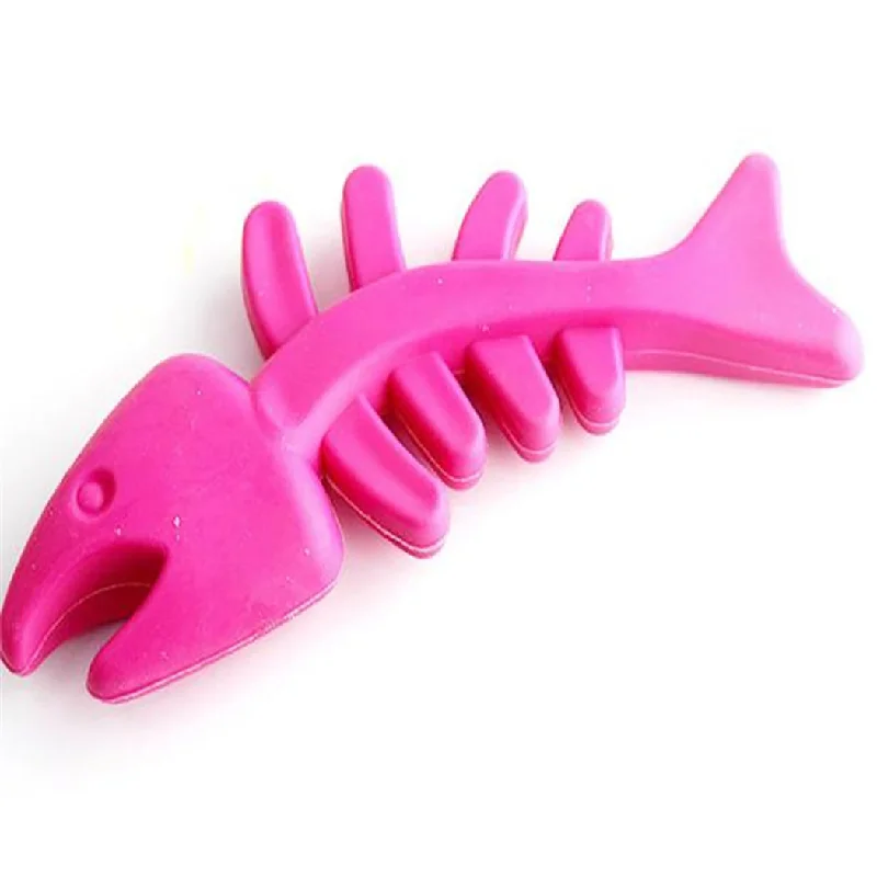 Cute Dog Chew Toy Rubber Fish Bone Shape