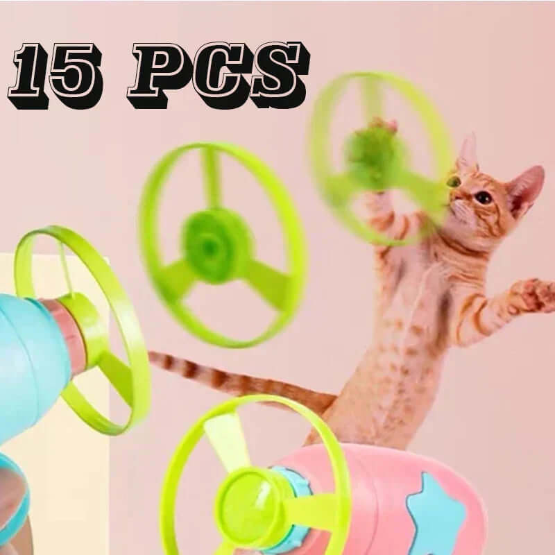 15-Piece Interactive Cat Toy Set – Fun Flying Discs for Play & Training