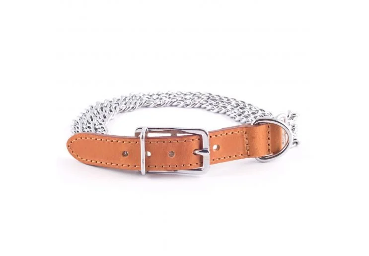 2 Row Chain Leather Collar