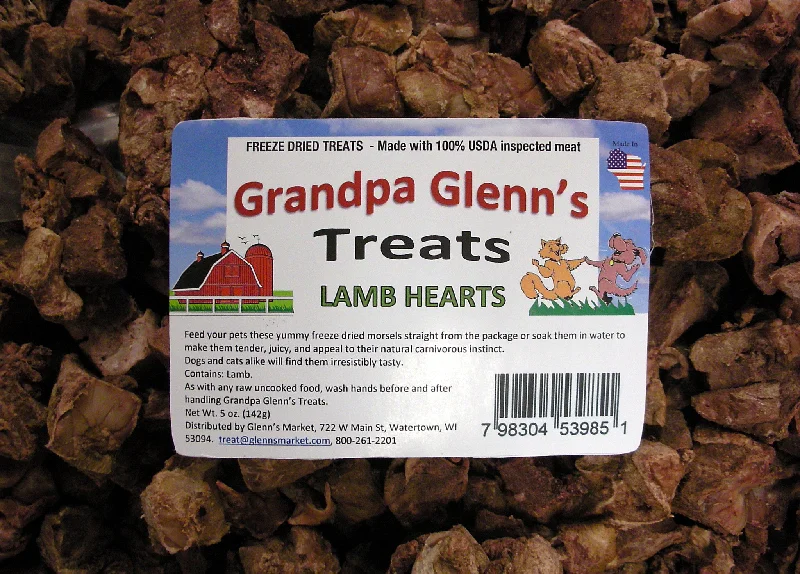 3.5 oz Freeze Dried Lamb Hearts Treats