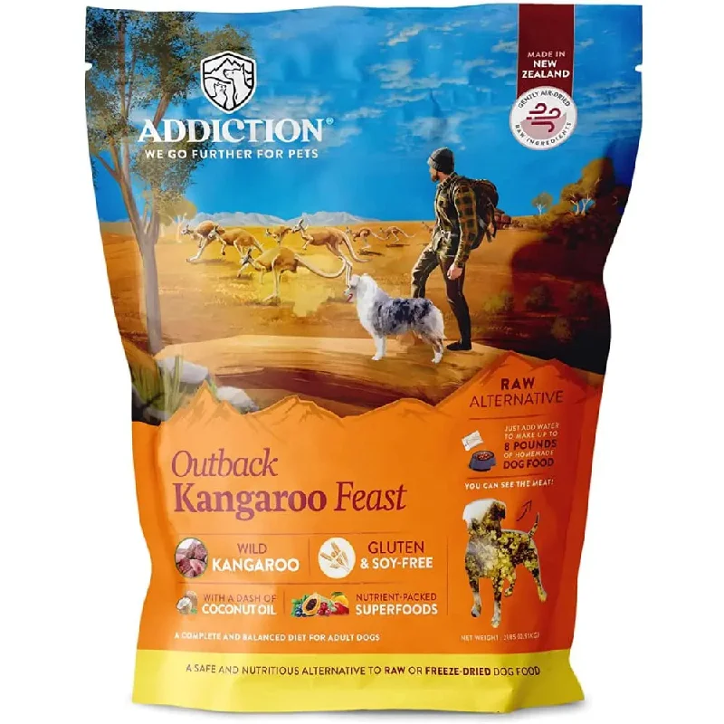 Addiction Outback Kangaroo Feast Raw Alternative Skin and Coat Health Air Dried Dog Food