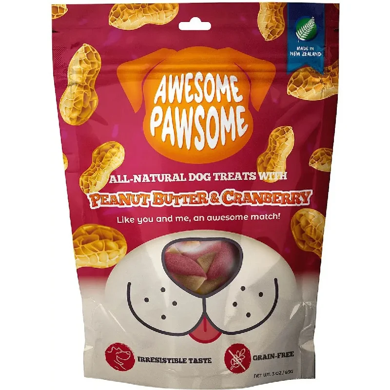 Awesome Pawsome Peanut Butter & Cranberry Dog Treats 3oz