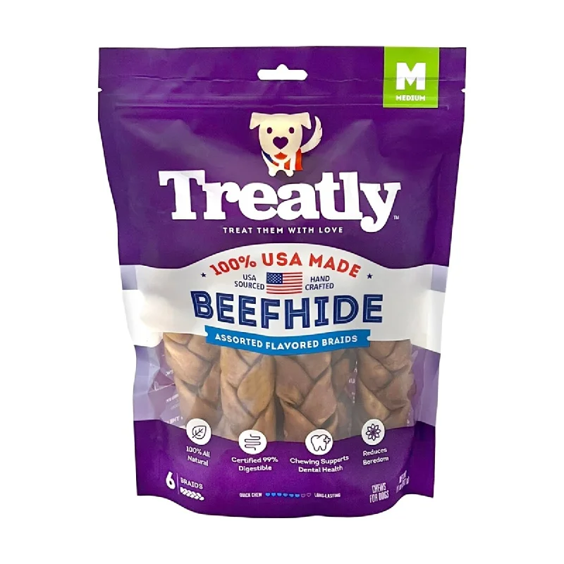 Beefhide Braided Chews 7 in. 6 pk 12300