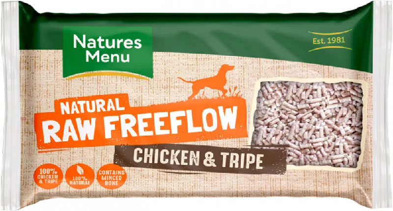 NATURES MENU HOME PREPARE RAW  CHICKEN AND TRIPE FREEFLOW MINCE  FOR ADULT DOGS