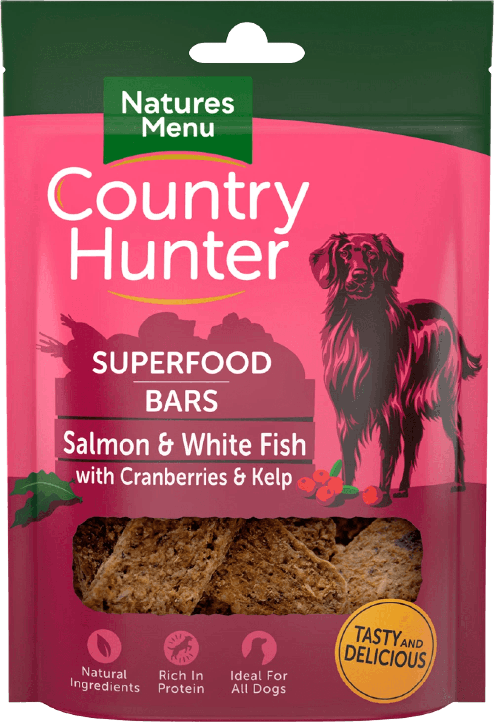 COUNTRY HUNTER SUPERFOOD BARS:  SALMON AND WHITE FISH FOR ADULT DOGS 100g