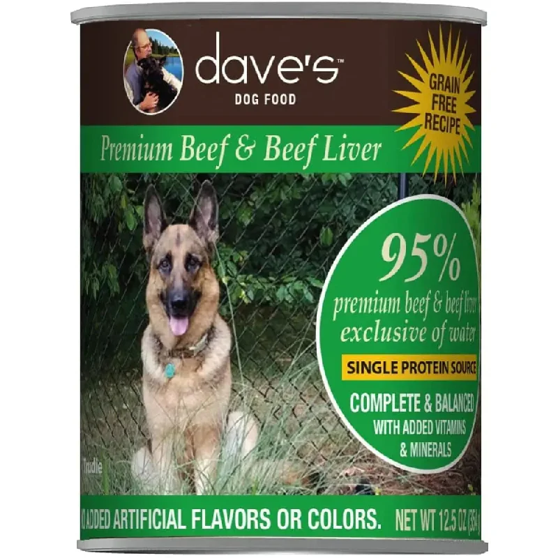 Dave's Pet Food™ 95% Premium Meat™ Grain Free Beef & Beef Liver Dog Food 13 Oz x 12 Count