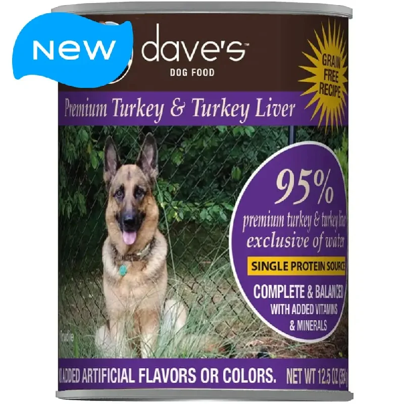 Dave's Pet Food™ 95% Premium Meat™ Grain Free Turkey & Turkey Liver Dog Food 13 Oz x 12 Count