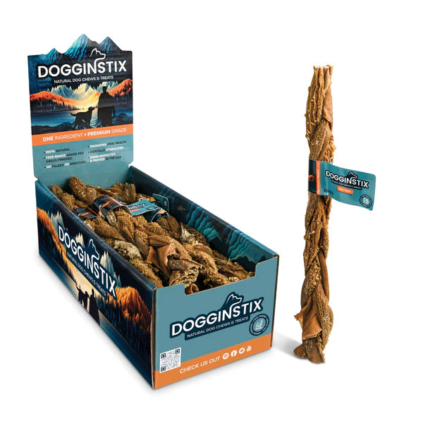 DOGGINSTIX Braided Beef Tripe 12" Natural Dog Chews & Treats