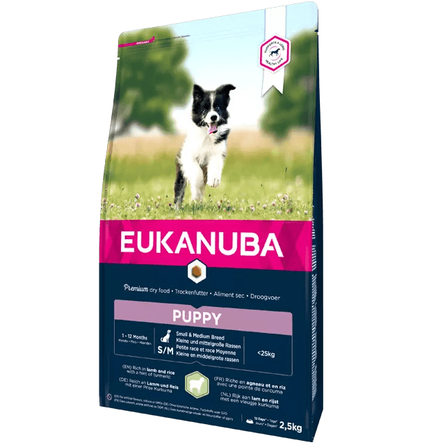 EUKANUBA Puppy & Júnior Small / Medium Dog - Rich in Lamb & Rice with a hint of Turmeric