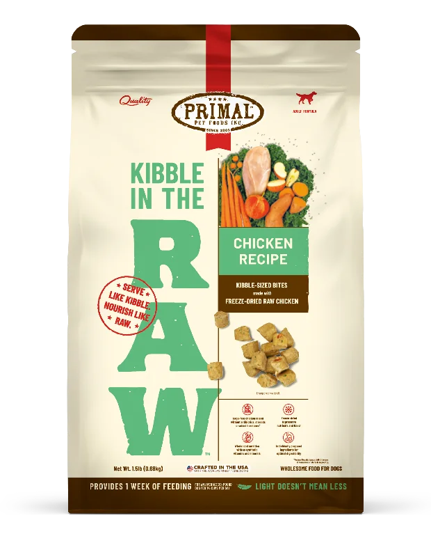 Kibble in the Raw Dog Food <br> Chicken Recipe