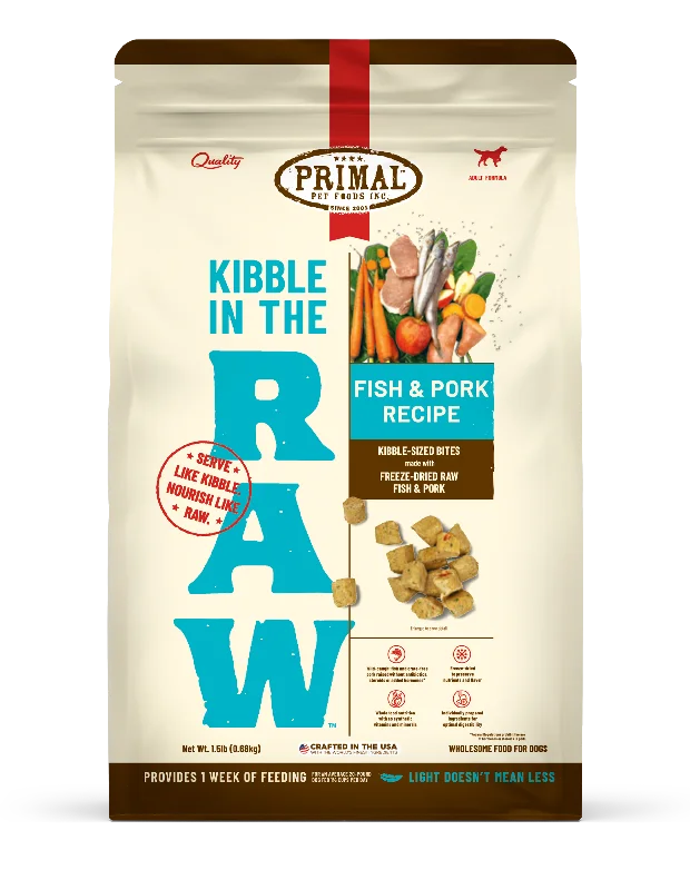 Kibble in the Raw Dog Food <br> Fish & Pork Recipe