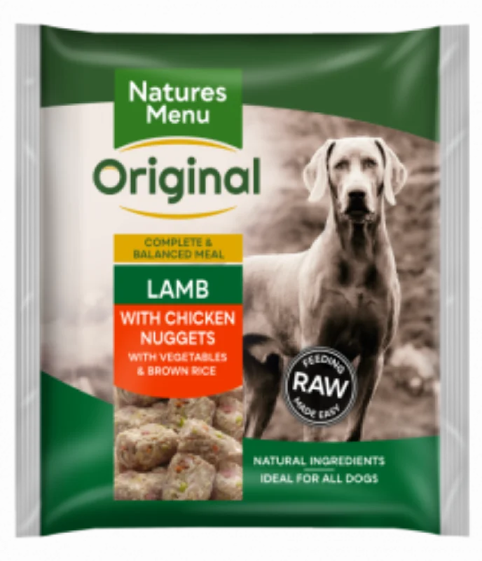 NATURES MENU RAW MEALS  LAMB WITH CHICKEN NUGGETS  FOR ADULT DOGS