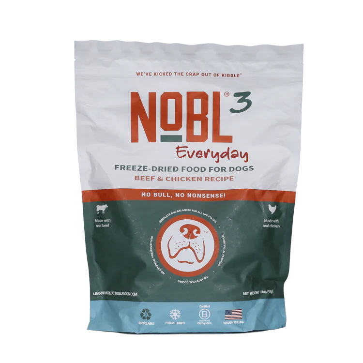 NOBL 3 Canine "Everyday" Food  - Beef & Chicken 16 oz