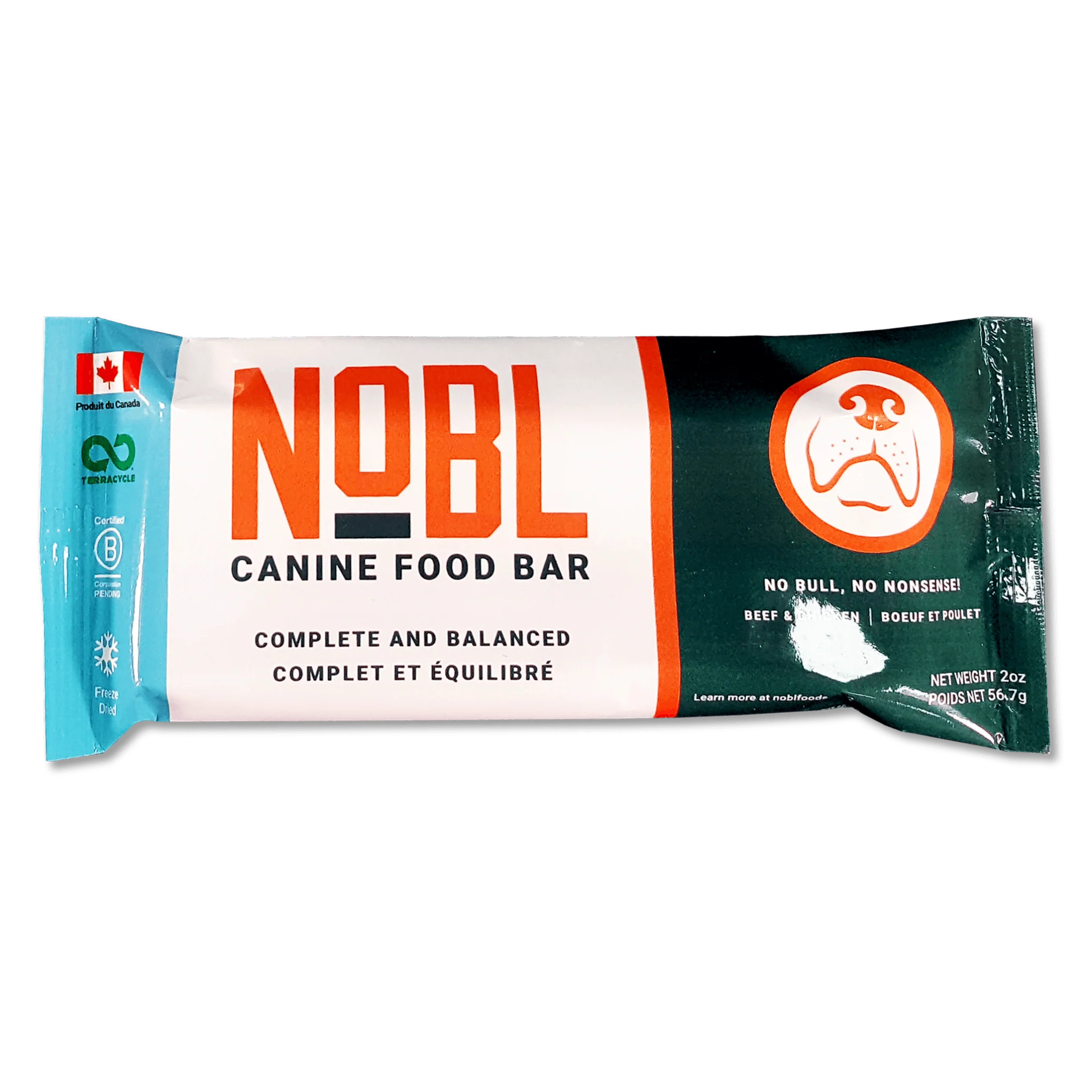 NOBL Canine "On the Go" Food Bar - Beef & Chicken 2 oz