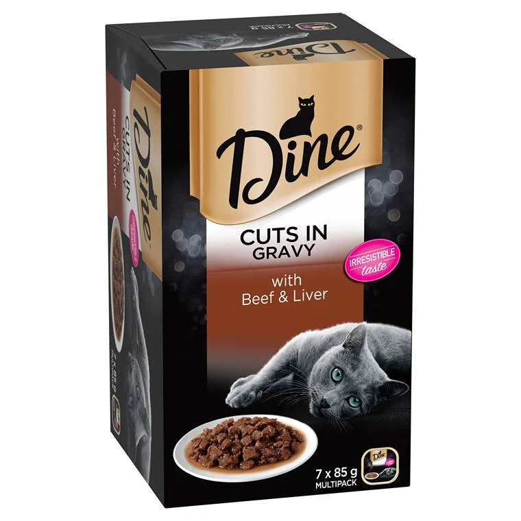 Dine Beef and Liver in a Rich Gravy, 7x85gm