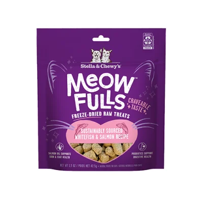 Stella & Chewy's® Meowfulls™ Sustainably Sourced Whitefish & Salmon Recipe Freeze-Dried Raw Cat Treats 1.5oz