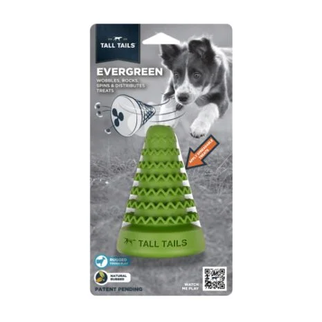 Tall Tails Natural Rubber Evergreen Tree Toy 4"