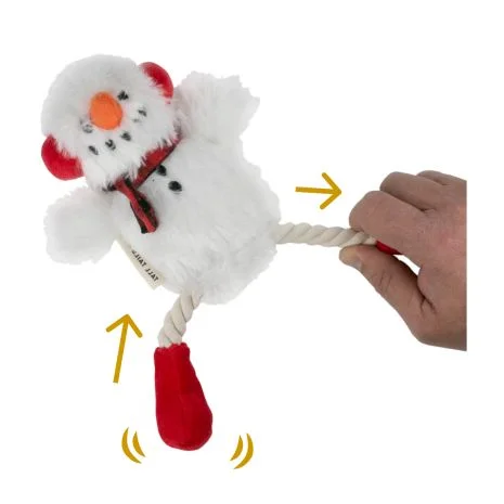 Tall Tails Plush Snowman Pull - Rope Tug Dog Toy 13"