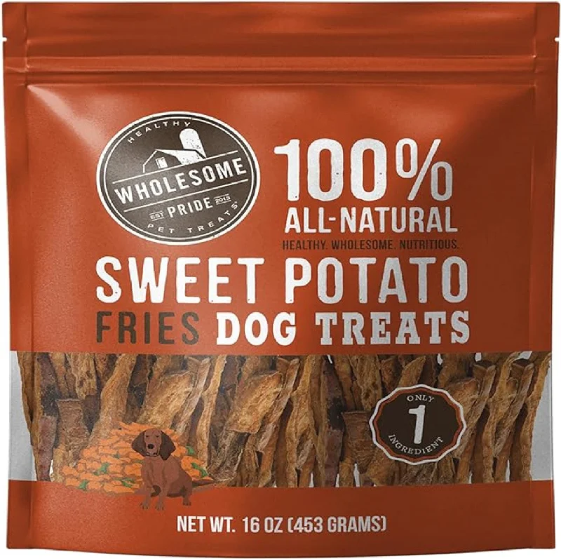 Wholesome Pride Sweet Potato Fries All-Natural Single Ingredient, USA-Sourced Dog Treats, 16 oz