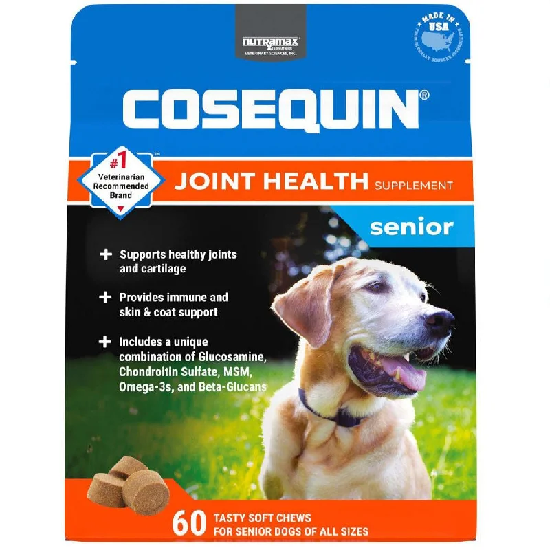 Nutramax Cosequin Senior Joint Health Supplement for Senior Dogs - With Glucosamine, Chondroitin, Omega-3 for Skin and Coat Health and Beta Glucans for Immune Support