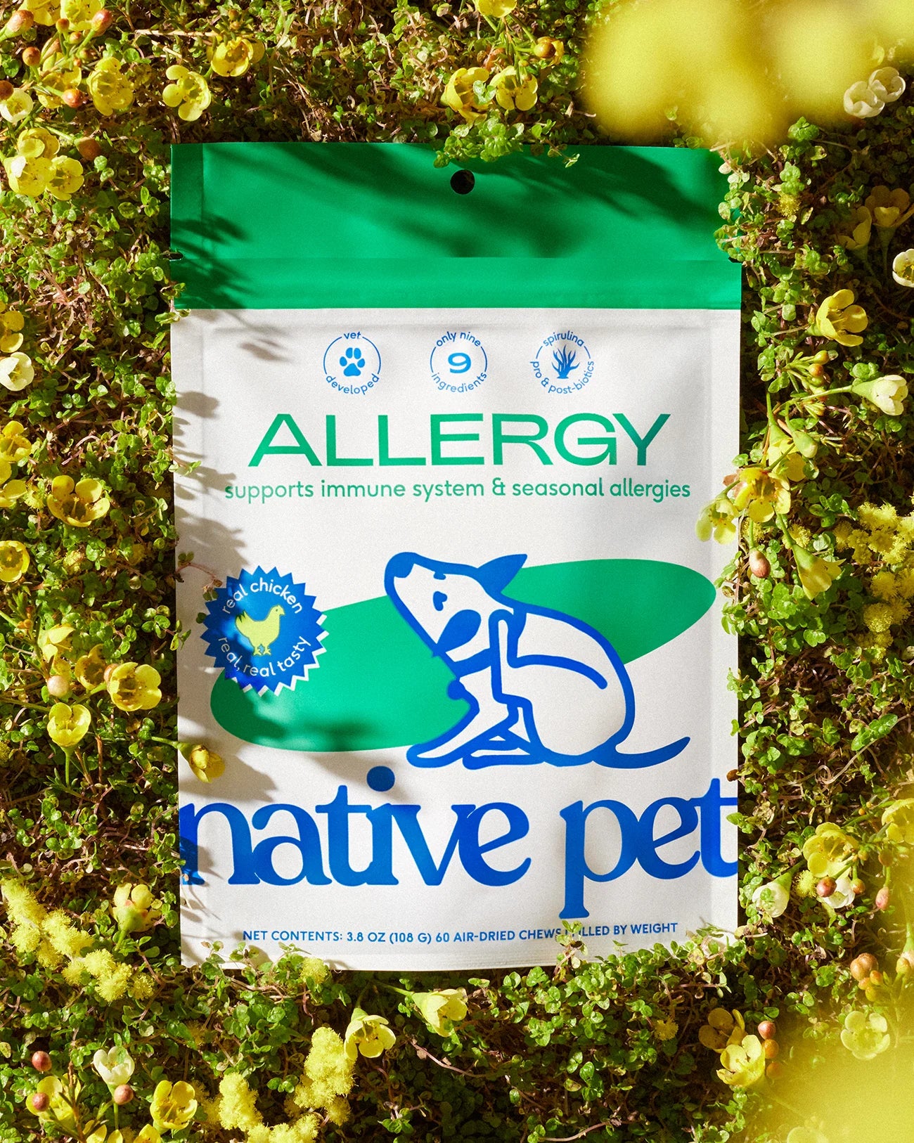 NATIVE PET BRAND ALLERGY AIR-DRIED CHICKEN CHEWS (3.8 OZ) 30 count inside bag