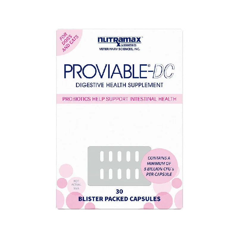 Nutramax Proviable-DC Digestive Health Supplement - Prebiotics and Probiotics for Dogs & Cats